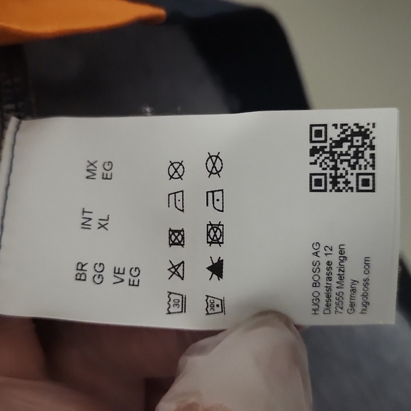 HUGO BOSS XL.Color Block Men's Shirt - Navy, Orange, and Brown - Picture 5 of 13